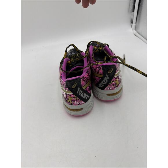 ASICS Gel Noosa Tri 10 Running Shoes Women's Size 7 Hot Pink Black Gold T5M9N - Picture 3 of 6